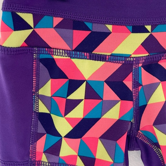 3/$20💥4 Yoga Shorts Spandex Shorts Gymnastics Shorts, Purple Neon Prism Design - Picture 3 of 8